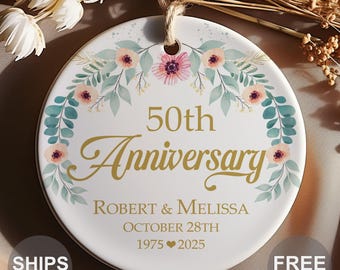 Anniversary Ornament - Personalized Anniversary Gifts For Her - Custom Wedding Anniversary Gift For Him