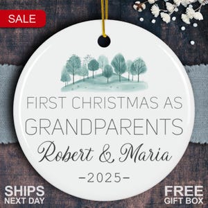 Grandparents Ornament Personalized - Grandparent Christmas Ornament - Baby Reveal Grandparents Pregnancy Announcement- New Baby Announcement