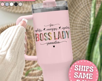 Boss Lady Tumbler Personalized Boss Lady 40oz Tumbler with Handle Custom Boss Lady Gift for Boss Lady Tumbler Cup Female Boss Gift for Women