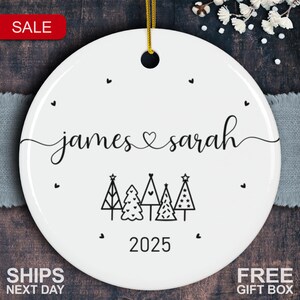 Couples Christmas Ornament Personalized - Couples Ornament Personalized - New Couple Gift - Married Ornament - Engagement Ornament