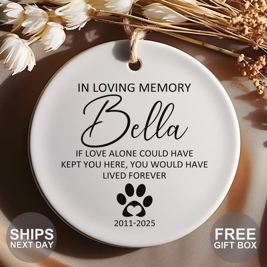 Personalized Pet Memorial Ornament - Custom Pet Memorial Gift - Pet ...