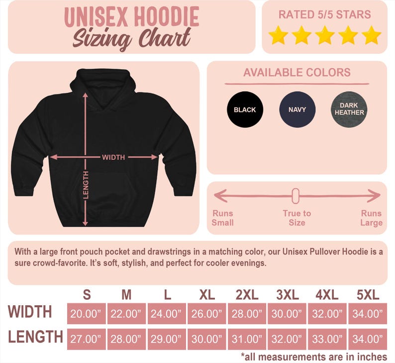 a black hoodie with measurements and measurements for the hoodie