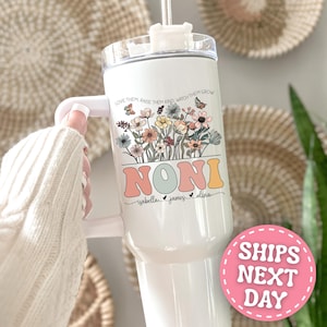 Noni Tumbler Personalized Noni 40oz Tumbler with Handle Custom Noni Gifts for Noni Cup with Grandkids Names Noni Travel Mug Noni Travel Cup