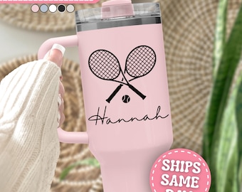 Tennis Tumbler Personalized Tennis 40oz Tumbler with Handle Custom Tennis Gifts for Women Girls Tennis Cup Tennis Player Gifts Tennis 40 oz