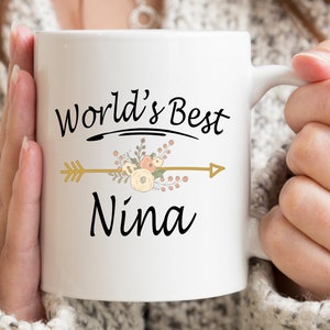 World's Best Nina Mug, Nina Mug, Nina Gift, Gifts For Nina, Nina Coffee Mug, Mugs For Nina, Nina Gift Ideas, Mothers Day