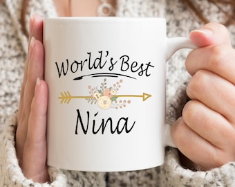 World's Best Nina Mug, Nina Mug, Nina Gift, Gifts For Nina, Nina Coffee Mug, Mugs For Nina, Nina Gift Ideas, Mothers Day
