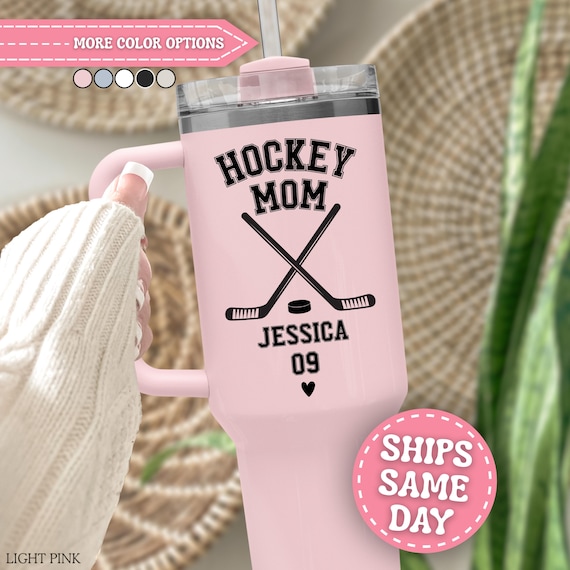 Hockey Mom Tumbler Personalized Hockey Mom 40oz Tumbler with Handle Custom Hockey Mom Gifts for Hockey Mom Cup with Players Name 40 oz