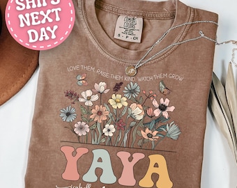 Comfort Colors® Custom Yaya Shirt Personalized Yaya Gifts for Yaya Shirt with Grandkid Names Yaya T Shirt for Yaya Tshirt for Yaya T-Shirt
