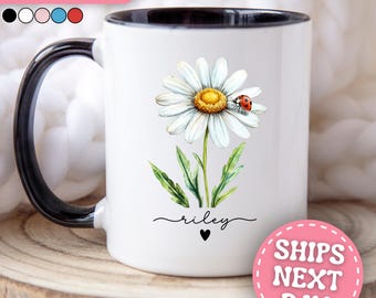 Personalized Daisy Mug Custom Daisy Coffee Mug Daisy Gifts for Daisy Coffee Cup Daisy Cup Daisy Mug Gift