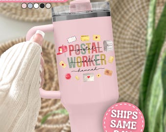 Postal Worker Tumbler Personalized Postal Worker 40oz Tumbler with Handle Custom Postal Worker Gift For Mailman Gifts Mail Lady Mail Carrier