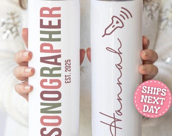 Sonographer Tumbler Personalized Sonographer Cup with Straw Custom Sonographer Gifts for Sonographer Graduation Gift Sonography Student Gift