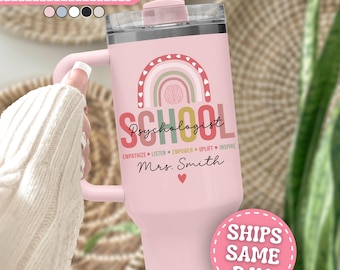 School Psychologist Tumbler Personalized School Psychologist 40oz Tumbler Custom School Psychologist Gifts for School Psychologist Cup 40 oz