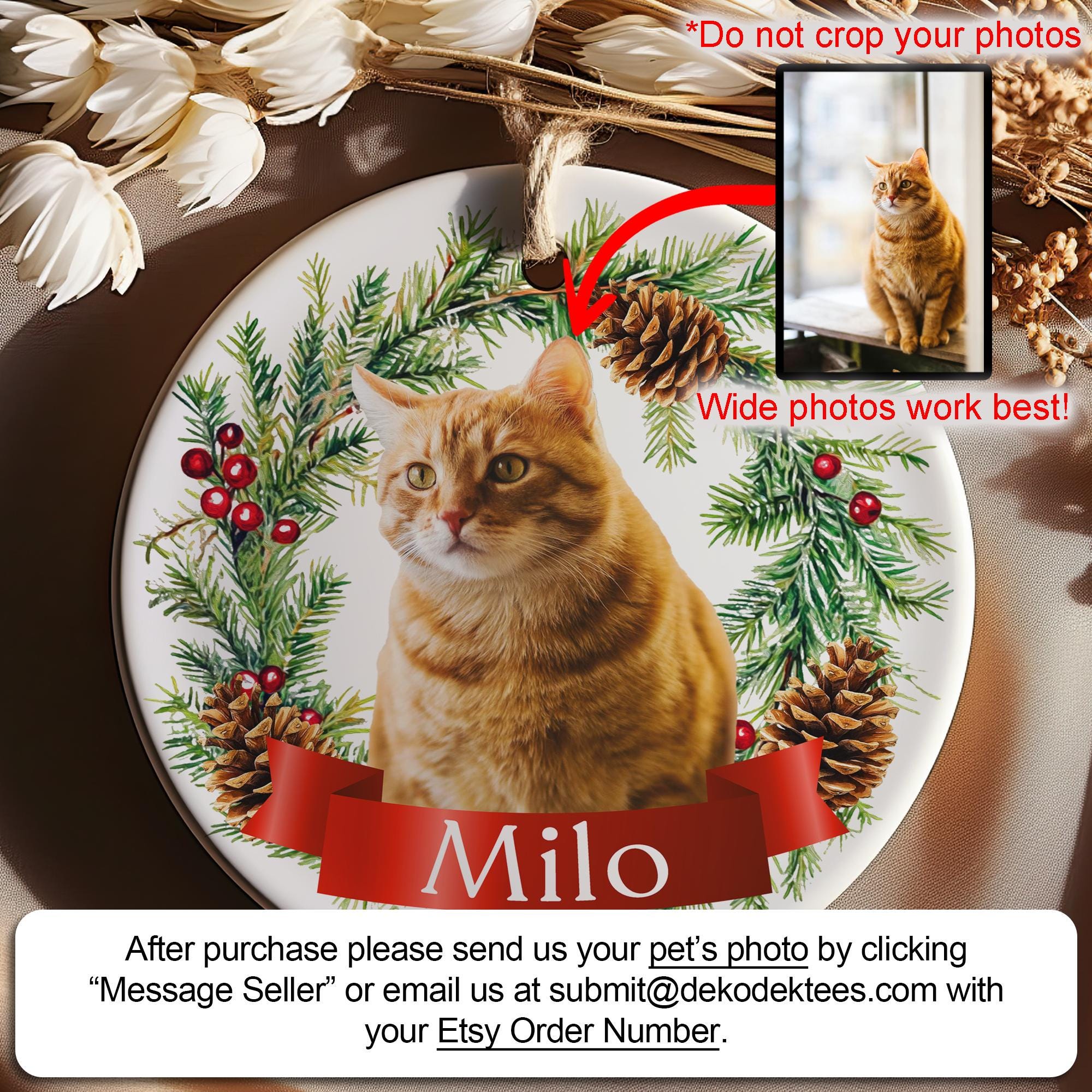 Personalized Pet Ornament - Custom Cat Christmas Ornament - Cat ...