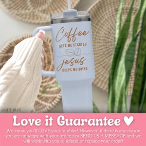 Coffee and Jesus Tumbler Personalized Coffee Lover 40oz Tumbler with Handle - Custom Coffee Jesus Tumbler - Coffee and Jesus Cup bild 6