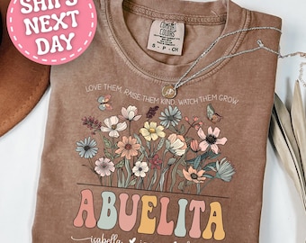 Comfort Colors® Custom Abuelita Shirt Personalized Abuelita Gift for Abuelita Shirt with Grandkid Names Abuelita Tshirt for Abuelita T Shirt