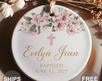 Baptism Ornament - Personalized Baptism Gifts For Girl - Custom Baptism Gift Baby Girl - Christening Gifts For Girls