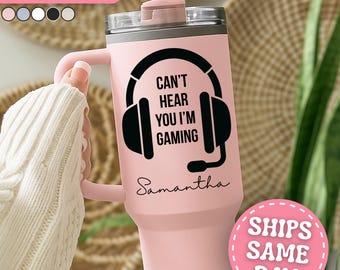 Gamer Tumbler Personalized Gamer 40oz Tumbler with Handle Custom Gamer Gift for Gamer Cup Gaming Tumbler Video Game Tumbler Gaming Gifts
