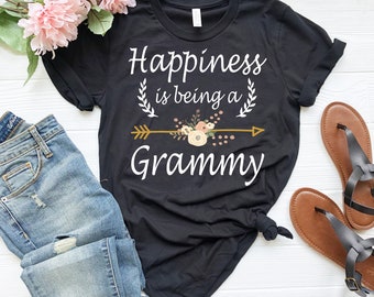 Happiness Is Being A Grammy Shirt, Grammy Shirt, Grammy T-Shirt, Mothers Day Shirt, Gift For Grammy, Personalized Gift, Grammy Gift