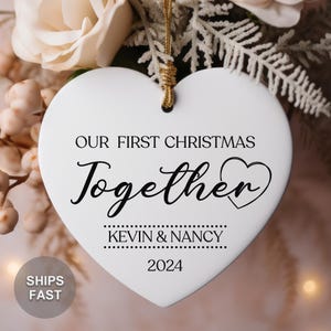 Couples Christmas Ornament - First Christmas Together Ornament - New Couple Gift - Couple Ornament Personalized