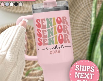 Senior Tumbler Personalized Senior 40oz Tumbler with Handle Custom Graduation Tumbler Senior Gifts for Girls Senior 2026 Tumbler Senior Cup