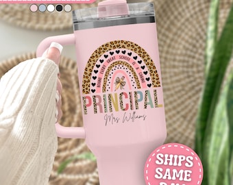 Principal Tumbler Personalized Principal 40oz Tumbler with Handle Custom Principal Gift for Principal Appreciation Gift Principal Travel Mug