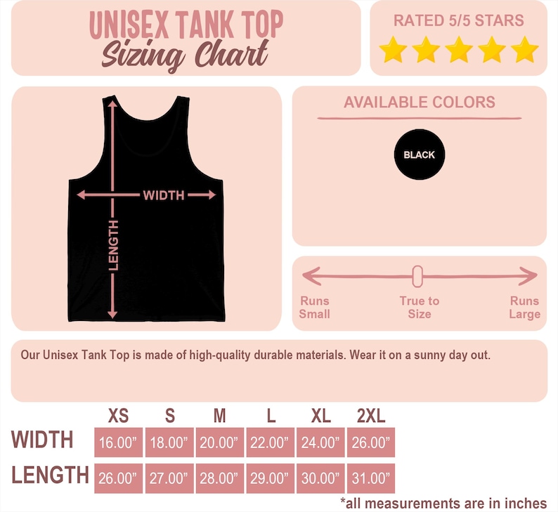 a tank top with measurements and measurements for it