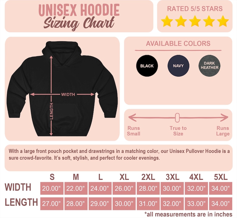 a black hoodie with measurements and measurements for the hoodie
