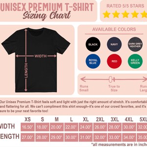 a t - shirt size guide with measurements for a t - shirt
