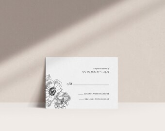 Floral Wedding RSVP Template: Modern Editable Design (Canva)