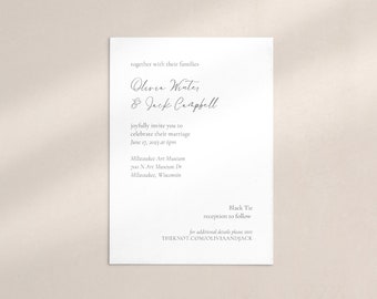 Plantilla de invitación de boda minimalista: Diseño moderno DIY (Descarga digital)