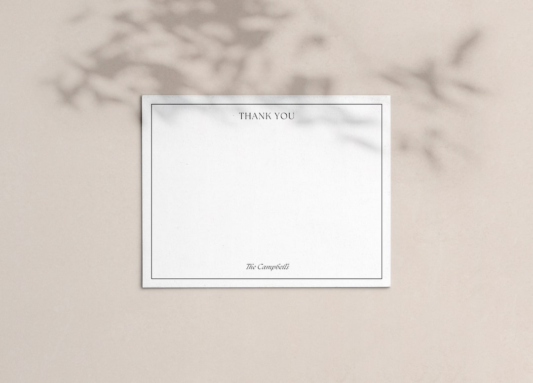 Minimalist Thank You Card Template: Modern Black and White Design ...