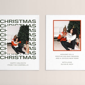 Typografische Weihnachtskarte mit Foto Vorlage | Moderne Weihnachtskarte | Lustige Weihnachtskarte mit Fotovorlage Canva