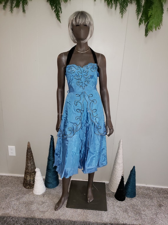 Delightful 50s Silk Taffeta Party Dress - image 1