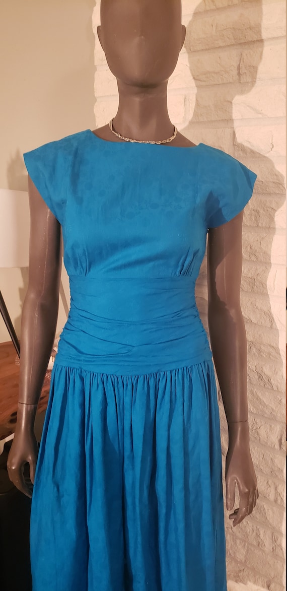 Vintage Blue Summer Dress - image 2