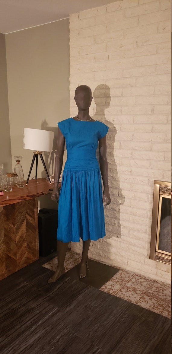 Vintage Blue Summer Dress - image 1