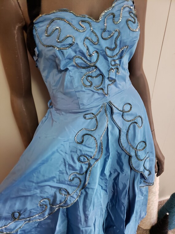 Delightful 50s Silk Taffeta Party Dress - image 4