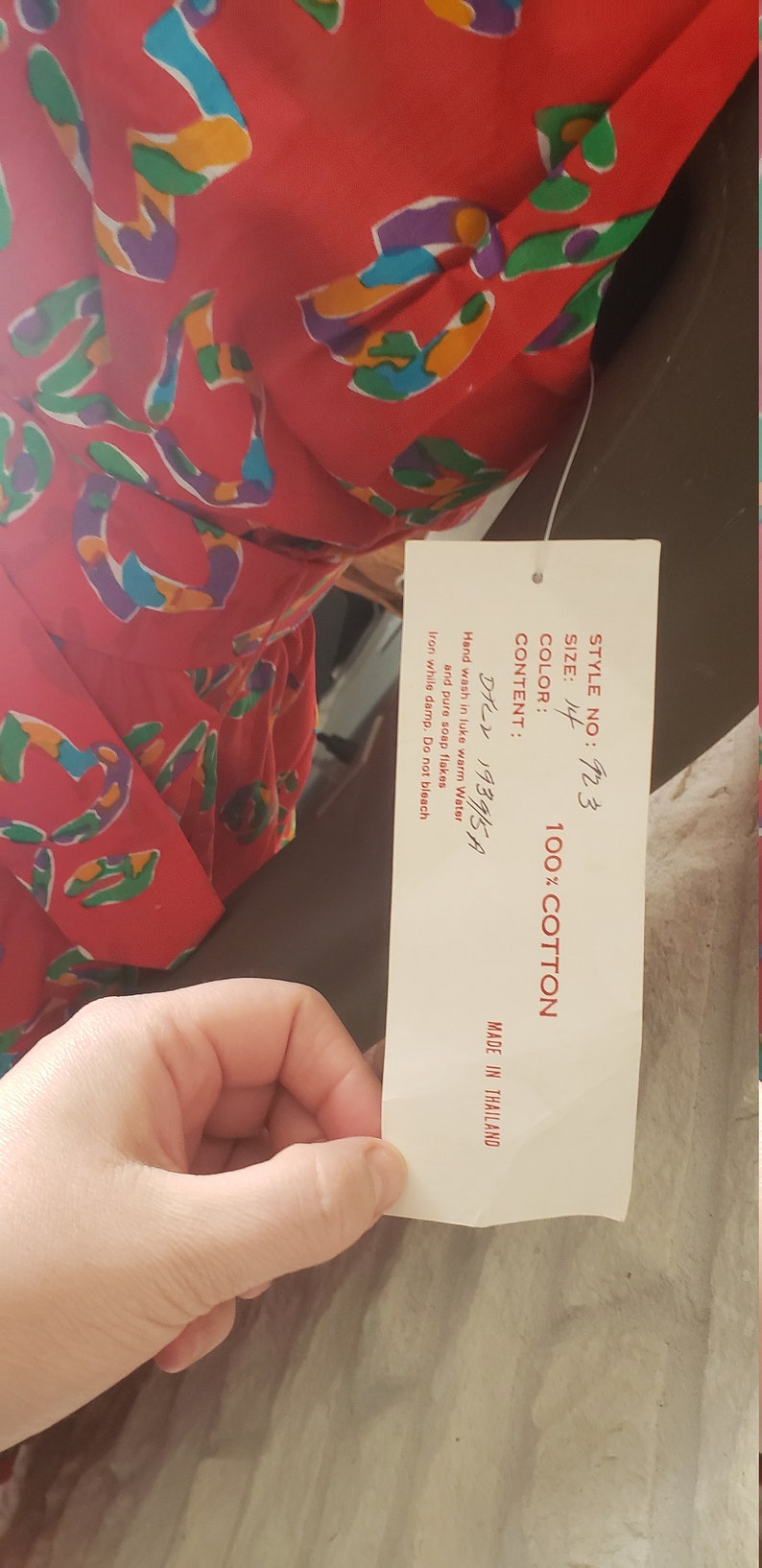 Red floral day dress