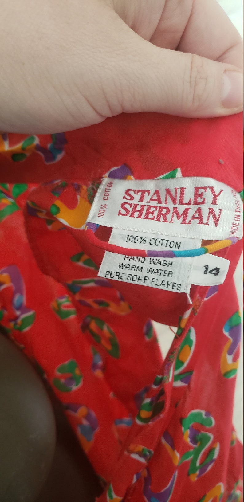Red floral day dress