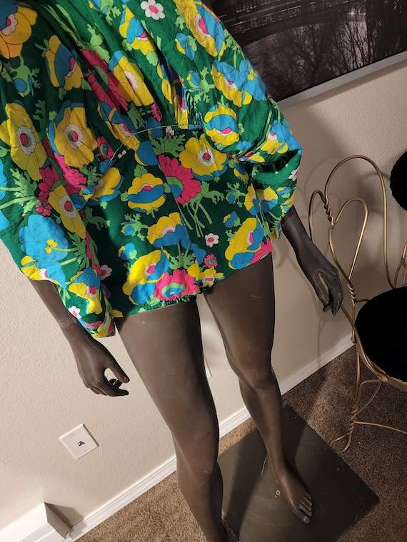 1960s Bright Floral Swim Romper - image 3