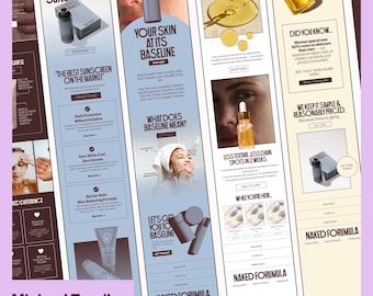 E-Kommerz Email-Sammlung für Beauty Brands & Gründer | Hergestellt in Canva für Klaviyo Marketing