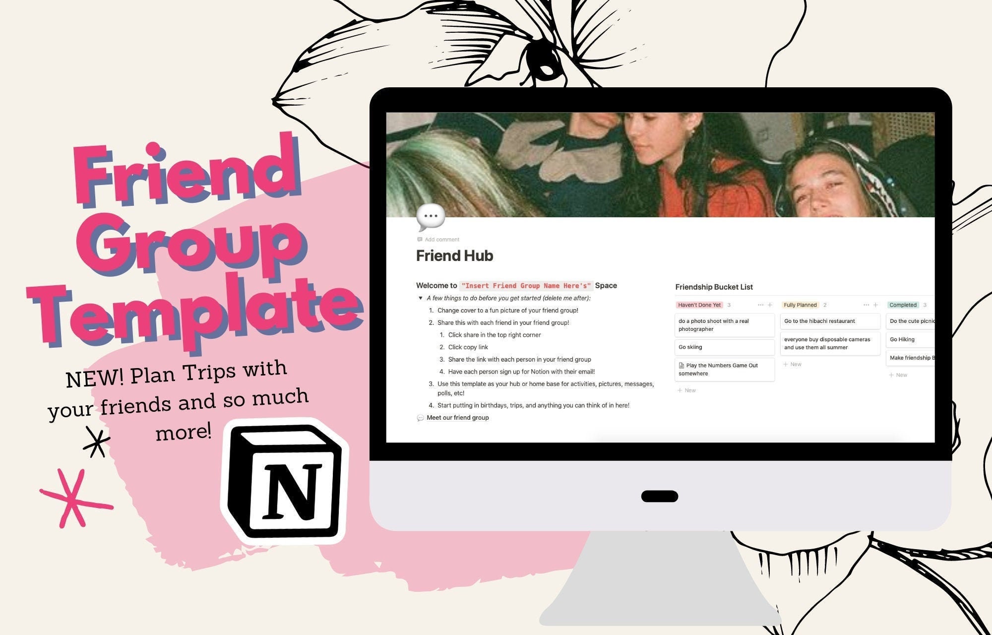 Friend Group Template Plan Trips do surveys and share Etsy Friend Group Template Plan Trips do surveys and share Etsy