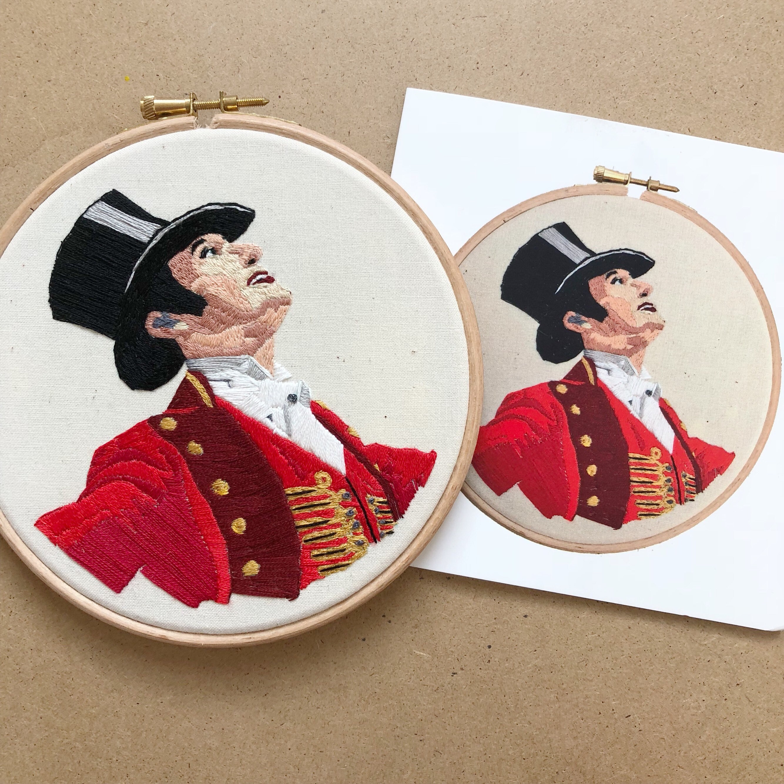 Ring Master Greatest Showman Embroidered Print Card Blank - Etsy