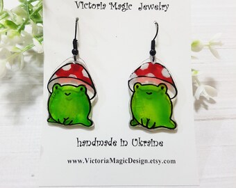 frog earrings etsy