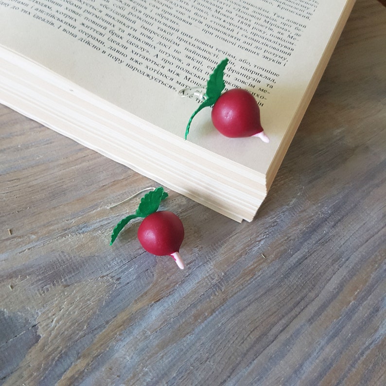 Radish Earrings Polymer clay radish earrings ClipOn Etsy
