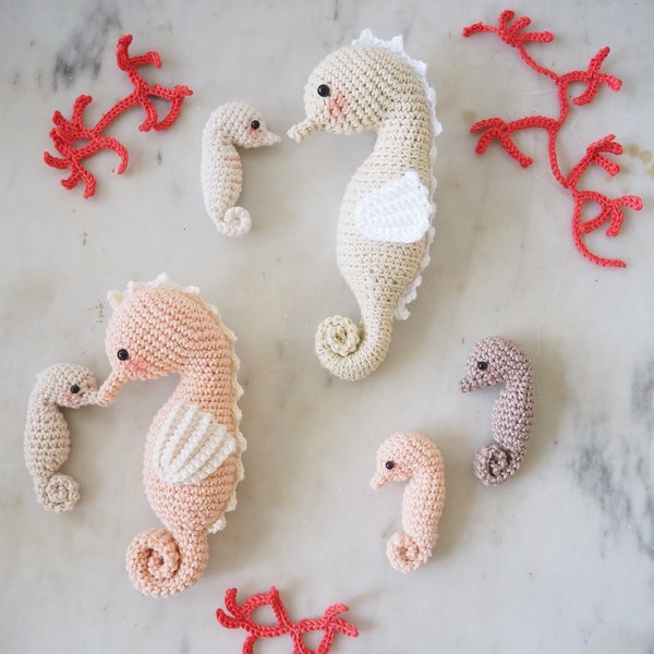 SEAHORSE CROCHET PATTERN - English / Hippocampe au crochet - amigurumi - patron de crochet