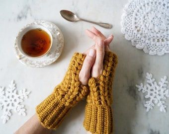 Mittens - English and French crochet pattern - Crochet mittens pattern - wheat ears patterns
