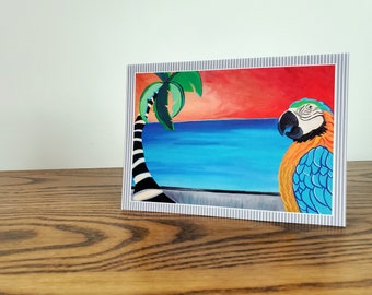 Sale - Single Notecard - Blue Parrot