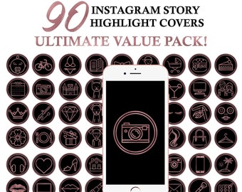 86 Instagram Story Highlight Icon Covers ULTIMATE VALUE | Etsy