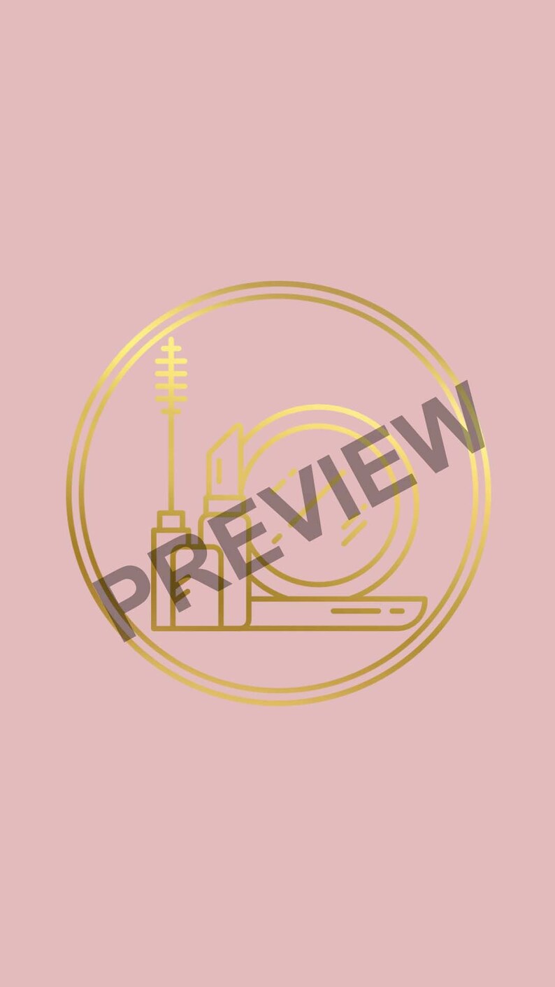 60 Set Beauty Edition Instagram Story Highlight Icon Covers Gold and Dusty Pink