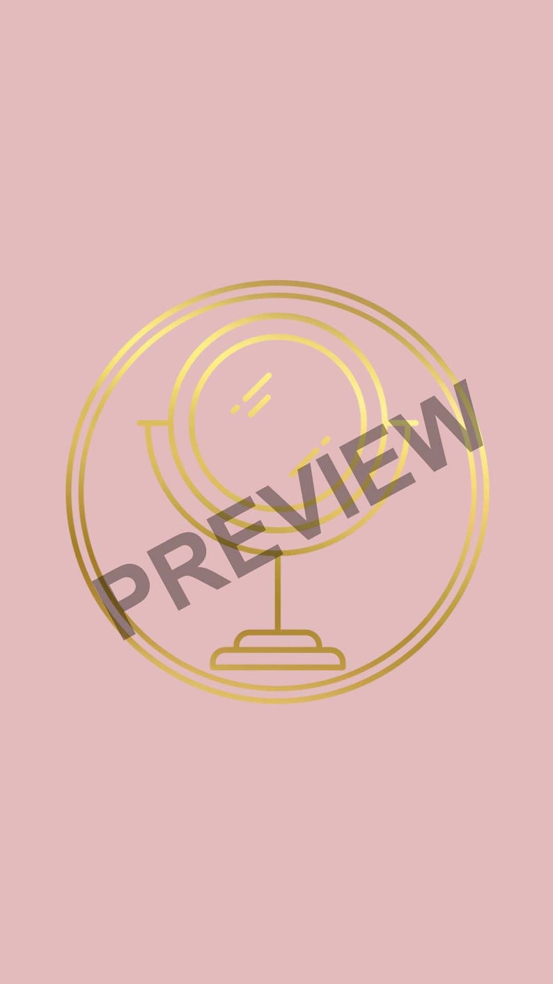 60 Set Beauty Edition Instagram Story Highlight Icon Covers Gold and Dusty Pink